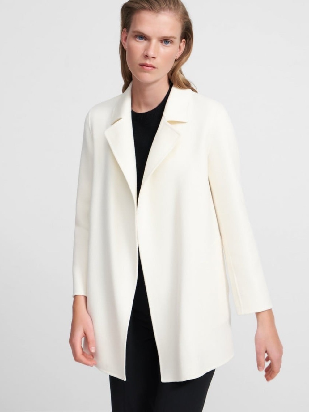 Theory Sileena New Divide Wool and Cashmere Open Front Jacket